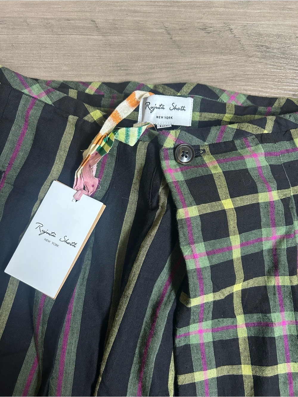 NWT RUJUTA SHETH FRIDA PANTS | STRIKE CHEX X STRIKE STRIPE - Picture 6 of 16